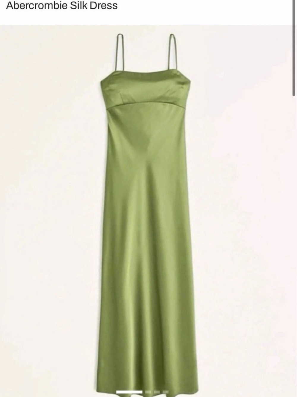 Abercrombie & Fitch Satin Slip Midi Dress Green